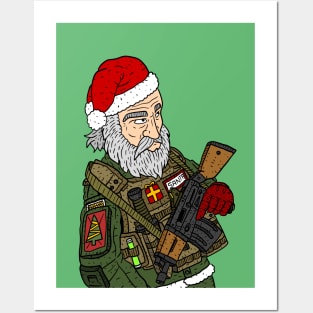 a tactical santa design. military Christmas. Posters and Art